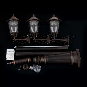 KENZO kültéri állólámpa, kandeláber; m:260cm; 3xE27  -  ORI-AL 11K/360.PF8T3 schw.-kupfer (3xE27)